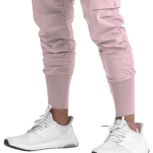 Mens Lightweight Joggers, Athletic Cargo Pants, Slim Workout Pants with Pockets - Picture 2 of 7